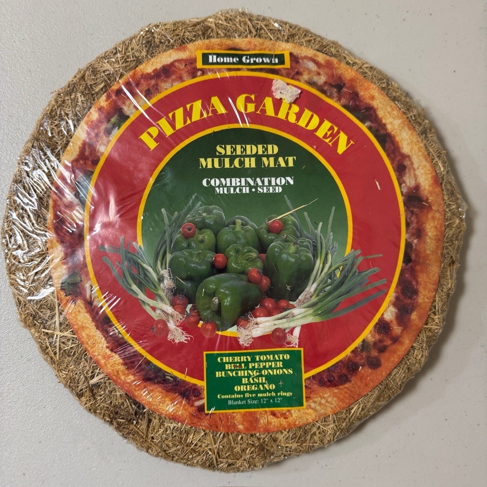 Vintage Garden Seeded Mulch Mat Vegetable Children Learning Toy Pizza Home Grown
